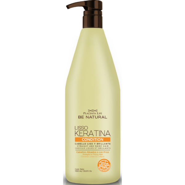 Be Natural - Condicionador LISSO KERATINA cabelos alisados e crespos 1000 ml 