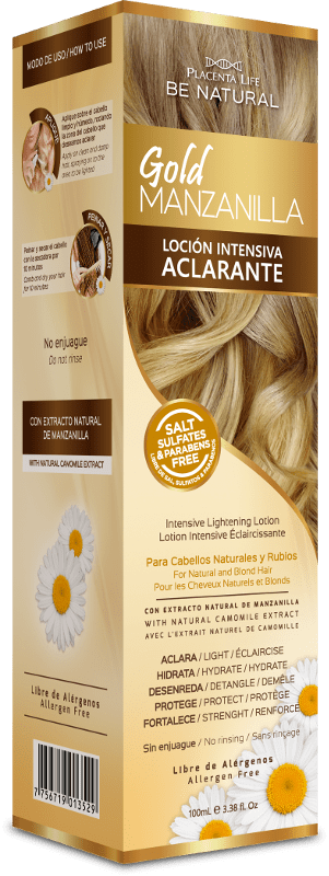 Be Natural - Loção Intensiva Aclaradora GOLD CAMOMILA cabelos naturais e louros 100 ml