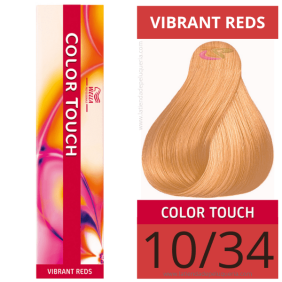 Wella - Banho de cor COLOR TOUCH Vibrant Reds 10/34 Louro Súper Claro Dourado Acobreado (sem amoníaco) de 60 ml