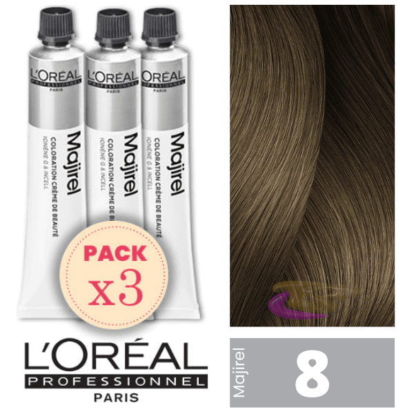L`Oréal - Kit 3 Colorações MAJIREL 8 Louro Claro 50 ml