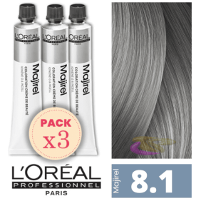 L`Oréal - Kit 3 Colorações MAJIREL 8.1 Louro Claro Cinza 50 ml