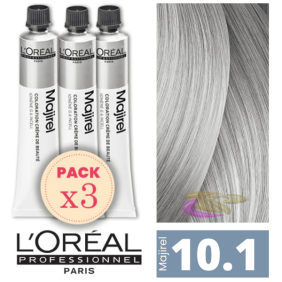 L`Oréal - Kit 3 Colorações MAJIREL 10.1 Louro Extra Claro Cinza 50 ml 