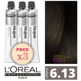 L`Oréal - Kit 3 Colorações MAJIREL 6.13 Louro Escuro Cinza Dourado 50 ml