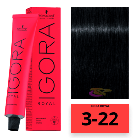 Schwarzkopf - Coloração Igora Royal 3/22 Castanho Escuro Fumê Intenso 60 ml 