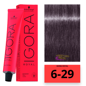 Schwarzkopf - Coloração Igora Royal 6/29 Louro Escuro Fumê Violeta 60 ml 
