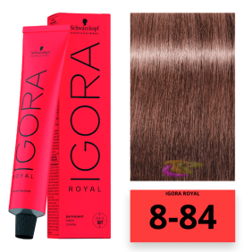 Schwarzkopf - Coloração Igora Royal 8/84 Louro Claro Vermelho Bege 60 ml 