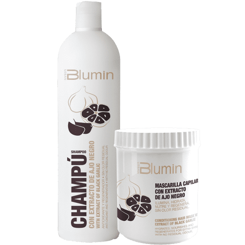 Blumin - Pack Oferta Con Extracto de Ajo Negro (para cabellos secos) (Champú 1000 ml + Mascarilla 700 ml)