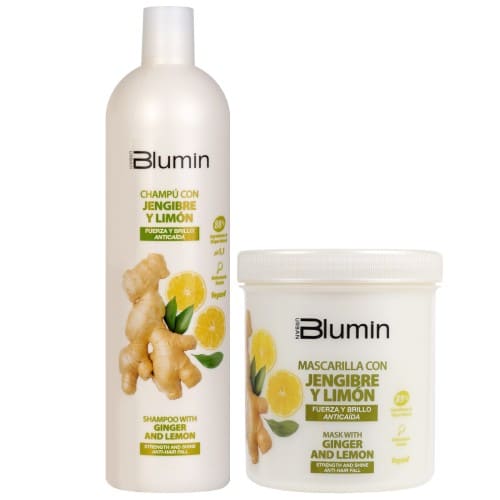 Blumin - Pack Oferta Jengibre y Limón (Fuerza y Brillo) (Champú 1000 ml + Mascarilla 700 ml)