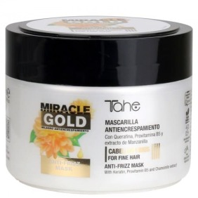 Tahe - Mascarilla MIRACLE GOLD Antiencrespamiento Cabellos Finos (Vegano) 300 ml
