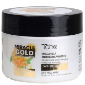 Tahe - Mascarilla MIRACLE GOLD Antiencrespamiento Cabellos Gruesos (Vegano) 300 ml
