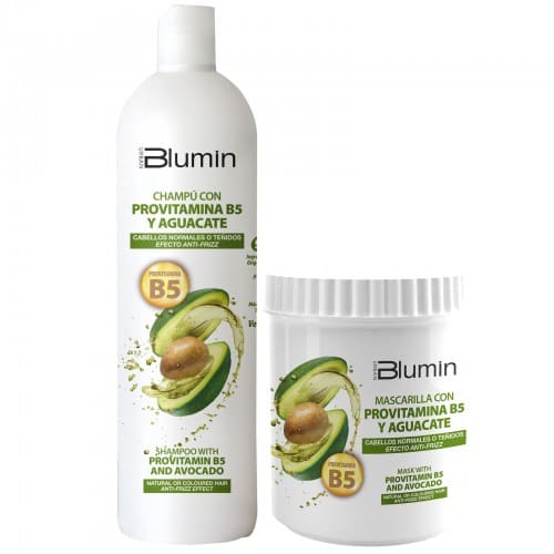 Blumin - Kit Oferta Abacate e Provitamina B5 (para cabelos normais ou tingidos) (Champô 1000ml + Máscara 700ml) (Vegano)