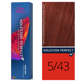 Wella - Coloração Koleston Perfect ME+ Vibrant Reds 5/43 Castanho Claro Acobreado Dourado 60 ml