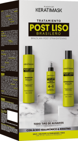 Be Natural - Kit Pós Alisamento KERATIMASK com ácido hialurónico e Queratina (Champô 250 ml + Condicionador 250 ml +...