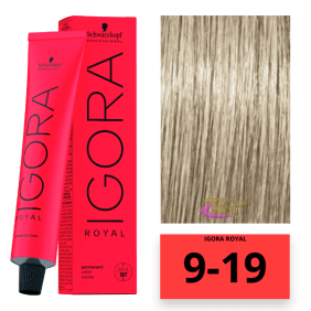 Schwarzkopf - Tinte Igora Royal 9/19 Rubio Muy Claro Ceniza Violeta 60 ml 