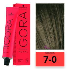 Schwarzkopf - Coloração Igora Royal 7/0 Louro Médio 60 ml 