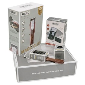 Wahl - Pack Máquina Cortapelo MAGIC CLIP Cordless 5V + Afeitadora SUPER CLOSE + Cepillo FADE BRUSH + Cepillo FADE NUDIL...
