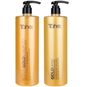 Tahe Botanic - Pack Keratin Gold OROLIQUIDO GOLD XXL (champu oroliquido 1000 ml + mascarilla oroliquido 1000 ml)