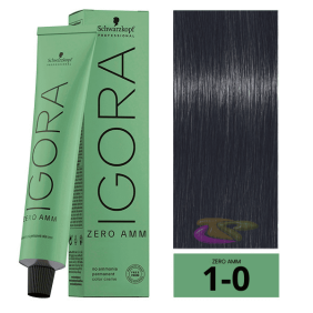 Schwarzkopf - Tinte Igora ZERO AMM (Sin Amoniaco) 1-0 Negro Natural 60 ml