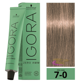 Schwarzkopf - Tinte Igora ZERO AMM (Sin Amoniaco) 7-0 Rubio Medio 60 ml