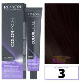 Revlon - Baño COLOR EXCEL 3 Castaño Oscuro (sin amoniaco) 70 ml