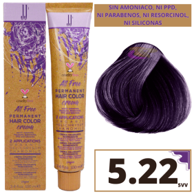 JJ`s - Tinte SIN AMONIACO,NI PPD, NI PARABENOS, NI RESORCINOL, NI SILICONAS Nº 5.22 Castaño Claro Violeta Intenso (5VV...