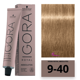 Schwarzkopf - Coloração Igora Royal Absolutes 9/40 Louro Muito Claro Bege Natural 60 ml