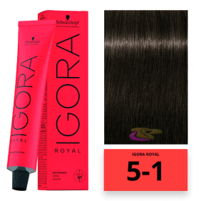 Schwarzkopf - Coloração Igora Royal 5/1 Castanho Claro Cinza 60 ml