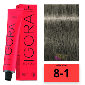 Schwarzkopf - Coloração Igora Royal 8/1 Louro Claro Cinza 60 ml