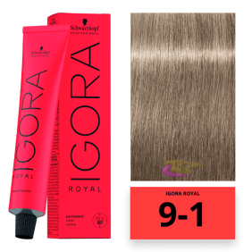 Schwarzkopf - Coloração Igora Royal 9/1 Louro Muito Claro Cinza 60 ml 