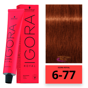 Schwarzkopf - Coloração Igora Royal 6/77 Louro Escuro Acobreado Intenso 60 ml 