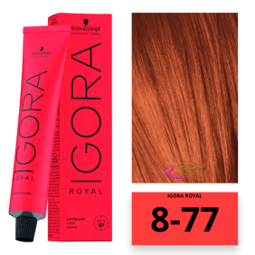 Schwarzkopf - Coloração Igora Royal 8/77 Louro Claro Acobreado Intenso 60 ml 