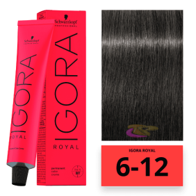 Schwarzkopf - Coloração Igora Royal 6/12 Louro Escuro Cinza Fumaça 60 ml