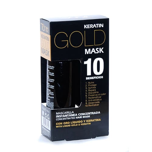 Tahe Botanic - KERATIN GOLD MASK 10 BENEFÍCIOS máscara sem enxagúe com ouro líquido 125 ml