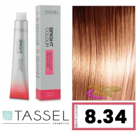 Tassel - Coloração BRIGHT COLOUR com Argão e Queratina Nº 8.34 LOURO CLARO DOURADO COBRE 100 ml (03972)