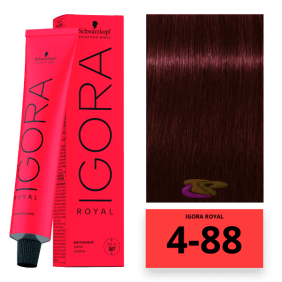 Schwarzkopf - Coloração Igora Royal 4/88 Castanho Médio Vermelho Intenso 60 ml 