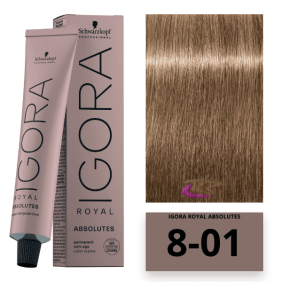 Schwarzkopf - Coloração Igora Royal Absolutes Age Blend 8/01 Louro Claro Natural Cinza 60 ml 