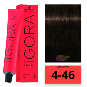 Schwarzkopf - Coloração Igora Royal NUDE 4/46 Castanho Médio Bege Brown 60 ml 