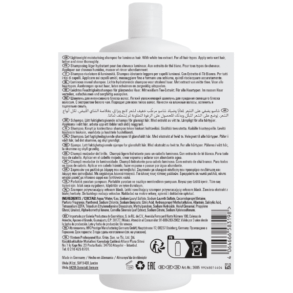Wella Care - Champô OIL REFLECTIONS pontenciador de brilho 1000 ml 