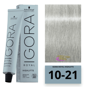 Schwarzkopf - Coloração Igora Royal HIGHLIFTS 10/21 Louro Platino Mate Cinza 60 ml