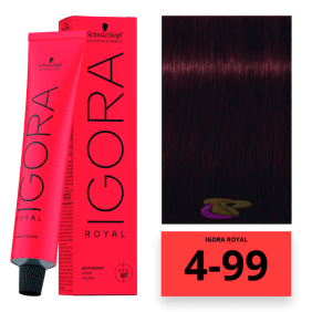 Schwarzkopf - Coloração Igora Royal 4/99 Castanho Médio Violeta Intenso 60 ml