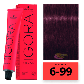 Schwarzkopf - Coloração Igora Royal 6/99 Louro Escuro Violeta Intenso 60 ml 
