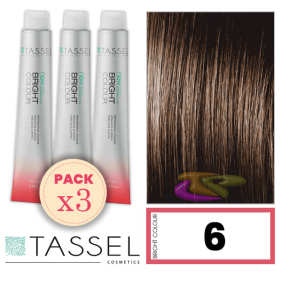 Tassel - Kit 3 Colorações BRIGHT COLOUR com Argão e Queratina Nº 6 LOURO ESCURO  100 ml