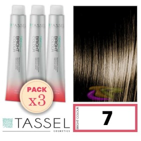Tassel - Kit 3 Colorações BRIGHT COLOUR com Argão e Queratina Nº 7 LOURO MÉDIO 100 ml