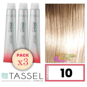 Tassel - Kit 3 Colorações BRIGHT COLOUR com Argão e Queratina Nº 10 LOURO SÚPER CLARO 100 ml