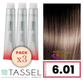 Tassel - Kit 3 Colorações BRIGHT COLOUR com Argão e Queratina Nº 6.01 LOURO ESCURO FRIO 100 ml