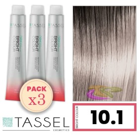 Tassel - Kit 3 Colorações BRIGHT COLOUR com Argão e Queratina Nº 10.1 LOURO SÚPER CLARO CINZA 100 ml