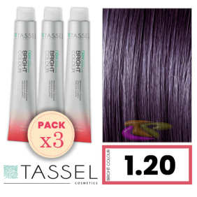 Tassel - Kit 3 Colorações BRIGHT COLOUR com Argão e Queratina Nº 1.1 PRETO ROXO 100 ml