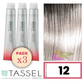 Tassel - Kit 3 Colorações BRIGHT COLOUR com Argão e Queratina Nº SÚPER ACLARADOR LOURO NATURAL 100 ml