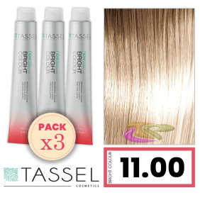 Tassel - Kit 3 Colorações BRIGHT COLOUR com Argão e Queratina Nº 11.00 LOURO EXTRA CLARO NATURAL 100 ml