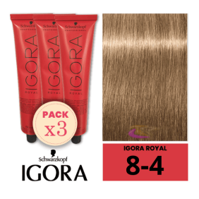 Schwarzkopf - Kit 3 Colorações Igora Royal 8/4 Louro Claro Bege 60 ml